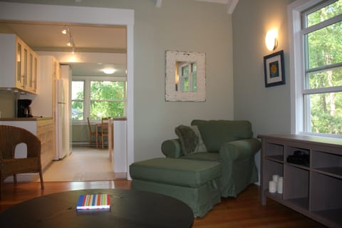 Living room looking into the kitchen