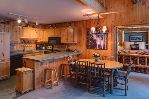 Knotty pine cabin decor