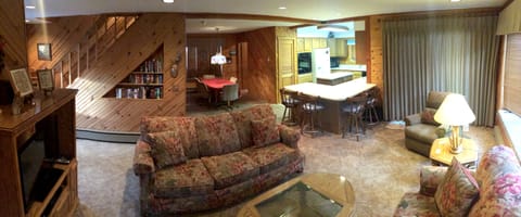 Cabin 23 - Living Room looking into kitchen/dining