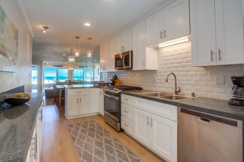 Spacious remodeled kitchen with ocean views