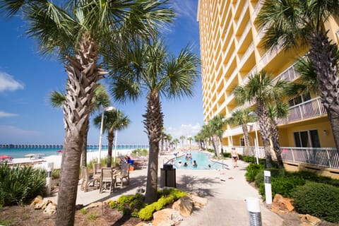 2 lagoon style pools, beach side, across street from Pier Park