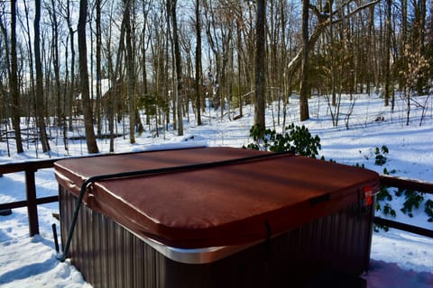 Hot tub right off the kitchen- great to use after hiking or skiing