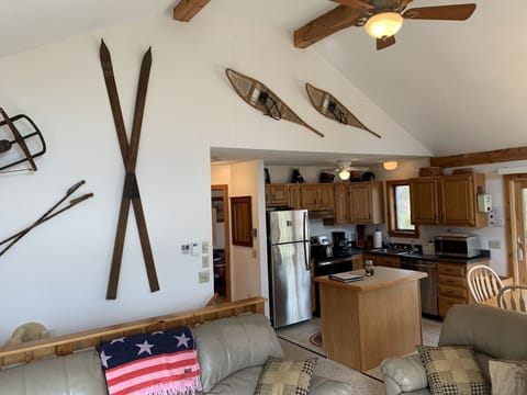 2nd floor living area and kitchen