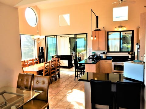 Open concept for gathering your group together. Radiant floor heat keeps it cozy