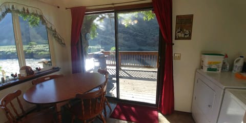 Kitchen and dining room overlook the beautiful Salmon River