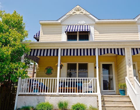 The front entrance and porch