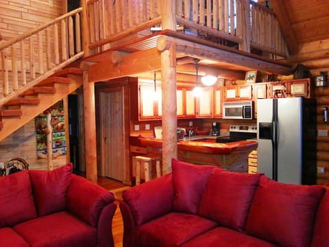 open dining and living area.