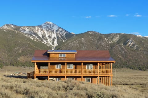 Sheep Mountain towers over the cabin