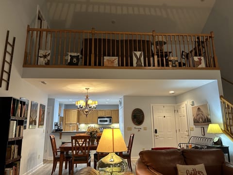 The loft offers a sleeper-sofa and full bath for a third bedroom.