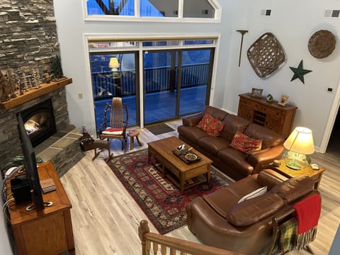 View of the living room from the loft.