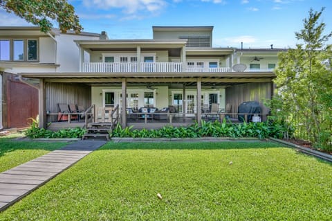 View of our home from the water!  Loads of outdoor space for family time!