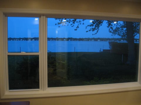 Beautiful night time view of the lake