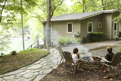 Fire pit with views of the lake.