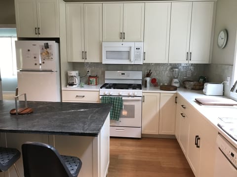 Kitchen and island