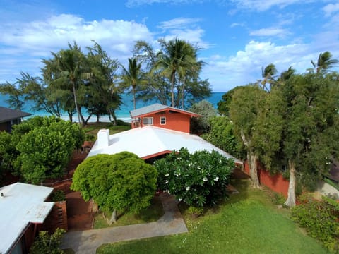 Aerial View of House, Cottage and Waimanalo Beach