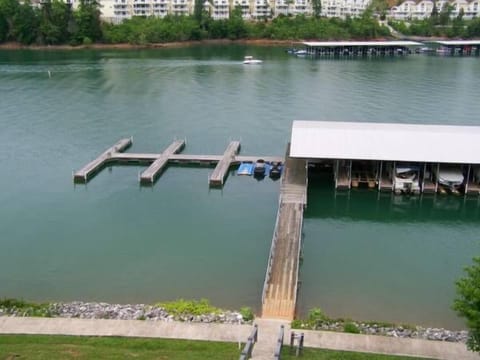 View of covered slip from deck