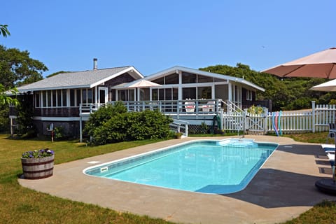 Chilmark Beach House overlooks the Heated Exercise Pool, 4' deep.