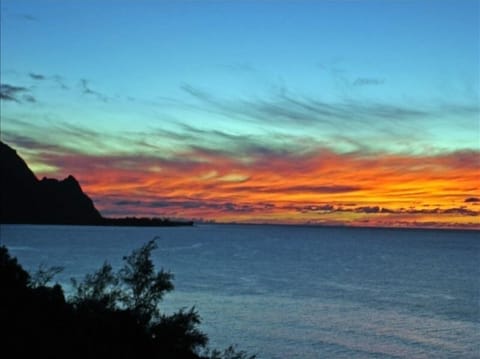 Sunset from OUR lanai. Other Puu Poa owners post pictures NOT from their units