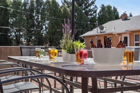 Al fresco dining on the back patio.  