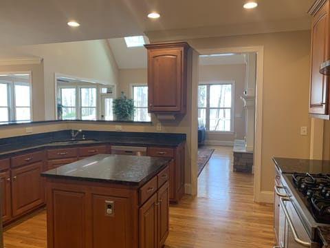 Spacious, gourmet kitchen with lake views makes cooking fun