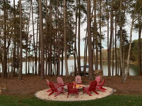 Lakeside fire pit to relax and enjoy the views