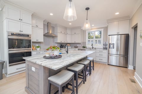 Newly remodeled kitchen with stainless steel appliances, double oven, and more!