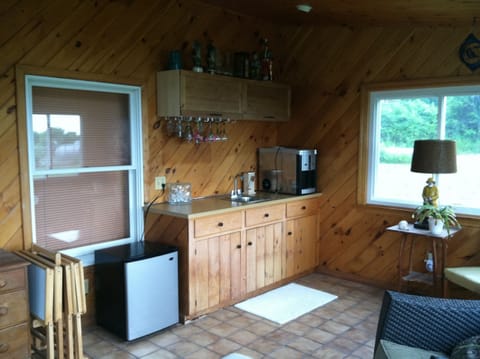 Wet bar in sunroom