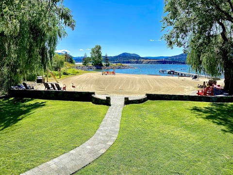 Private beach for your pleasure. View from the spacious back deck.