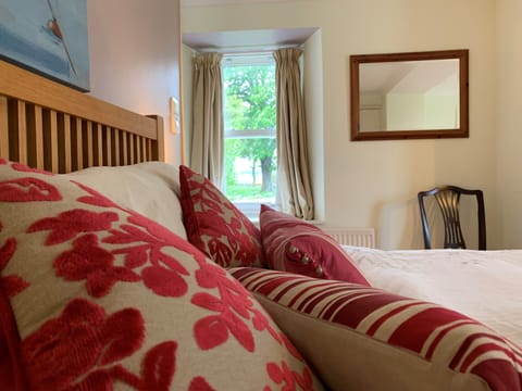 One of the downstairs ensuites with a view of the sea and up the beautiful drive