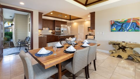 Large natural wood dining table