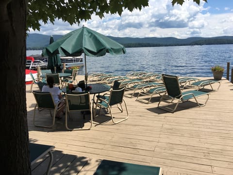 Patio Dock w tables and lounge chairs