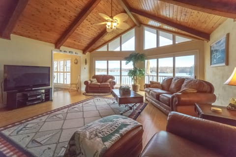 Great Room with Vaulted Wood Ceiling