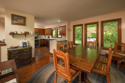 Dining room & kitchen combo opens to the living room too for easy conversation.