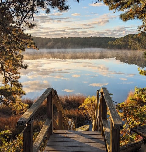 Stairs leading to Great Pond.