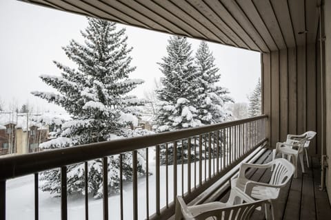 Covered deck in winter