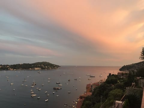 Sunset view from the terrace with old town below