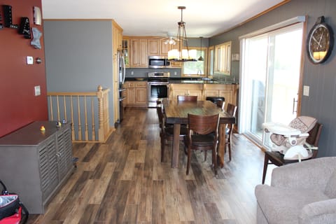 View from living room into the kitchen