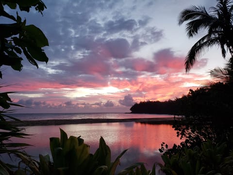 Sunsets off the back lanai from Kauai Paradise House
