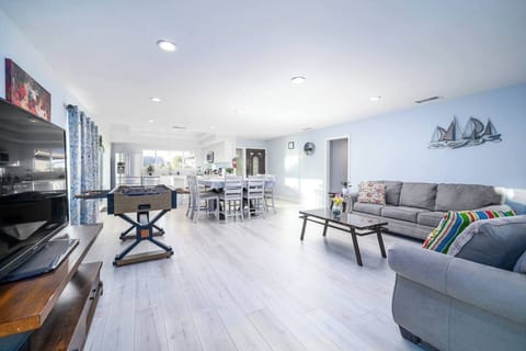 Relax in the comfort of this living room after a day at the beach.