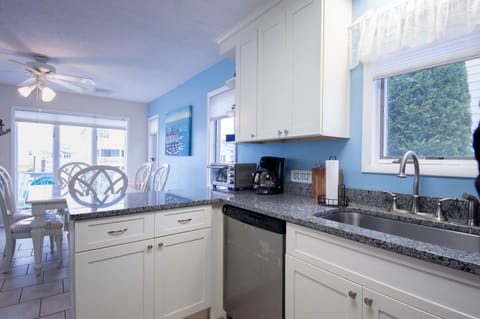 Kitchen was updated in 2019. Repainted 2023 to lighter blue than seen here