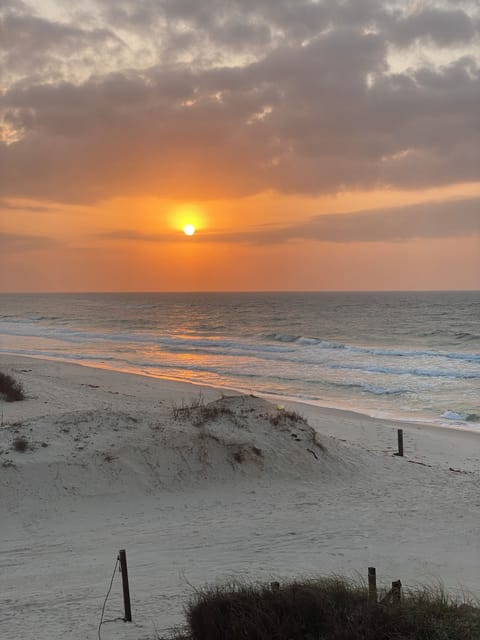 Sunset view from the living room balcony