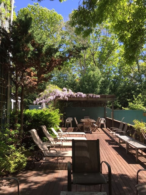 View of the deck in early summer