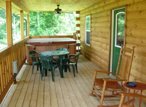 Front Porch w/ rocking chairs and Hot Tub