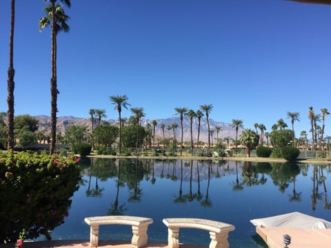 Views of the lake and San Jacinto mountains beyond
