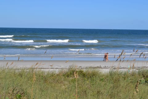 View from 1st floor balcony to beach