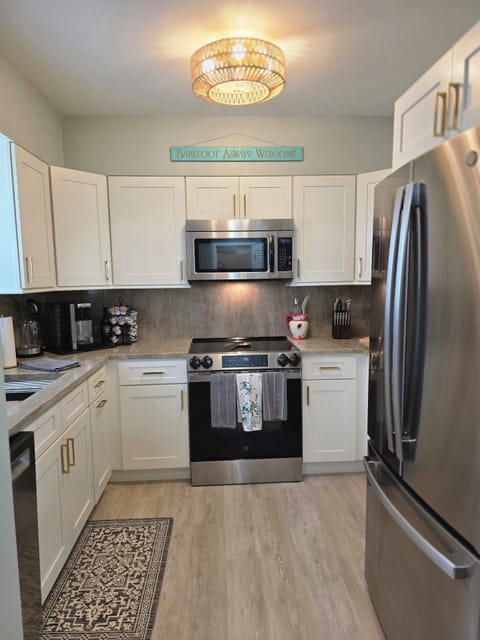 Newly renovated kitchen with new cabinets and upgraded appliances