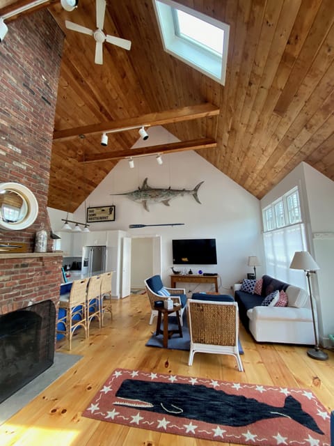 The open concept living room 