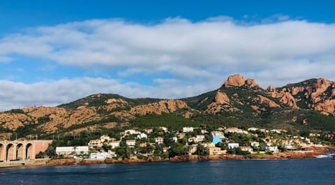 Views of Esterel, the arrow points at the villa.

