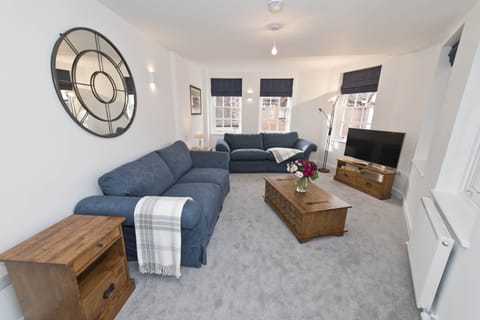 Living room with large sofa bed