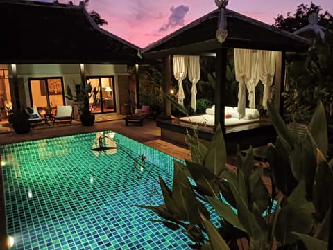 Romantic sunset enjoyable every day in our garden with private swimming pool
